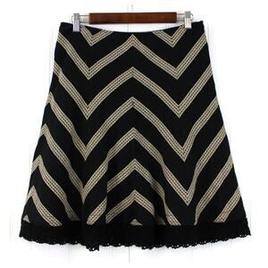 Ann‎ Taylor Petite Size 2P Skirt A-Line Chevron Bohemian Coquette Whimsygoth